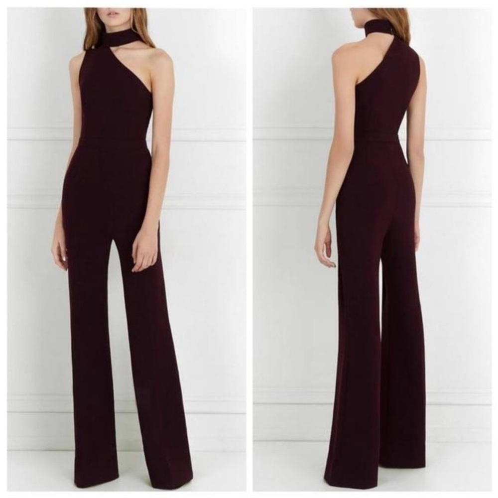 Rachel Zoe Plum Purple Jumpsuit High Neck One Shoulder Classic Prom Event Size 2